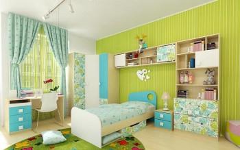 Детская комната Твит (Белый/Зеленый/корпус Клен) в Балахте - balahta.mebel54.com | фото