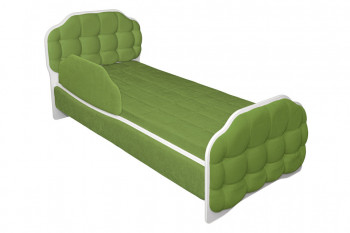 Кровать 160 Атлет 76 Зелёный (мягкий бортик) в Балахте - balahta.mebel54.com | фото