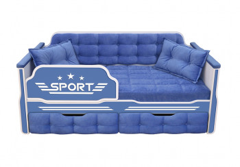 Кровать 170 серии Спорт 2 ящика 85 Синий (подушки) в Балахте - balahta.mebel54.com | фото