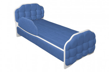Кровать 180 Атлет 29 Синий (мягкий бортик) в Балахте - balahta.mebel54.com | фото