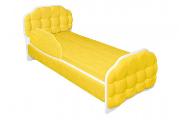 Кровать 180 Атлет 74 жёлтый (мягкий бортик) в Балахте - balahta.mebel54.com | фото