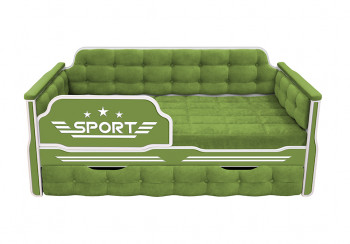 Кровать 180 серии Спорт 1 ящик 76 Зелёный (мягкие боковые накладки) в Балахте - balahta.mebel54.com | фото