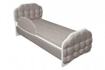Кровать 190 Атлет Lux 96 Серый (мягкий бортик) в Балахте - balahta.mebel54.com | фото