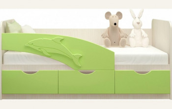Кровать детская 1,8м Дельфин (Салатовый металлик) в Балахте - balahta.mebel54.com | фото