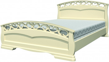 Кровать Грация-1 из массива сосны 1600*2000 Слоновая кость в Балахте - balahta.mebel54.com | фото