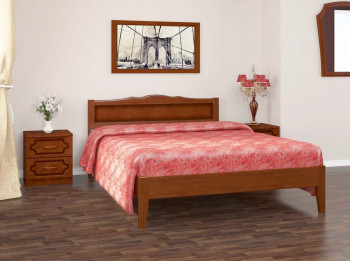 Кровать Карина-7 из массива сосны 1200*2000 Орех в Балахте - balahta.mebel54.com | фото