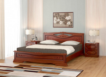 Кровать Карина-7 из массива сосны 1400*2000 Орех в Балахте - balahta.mebel54.com | фото