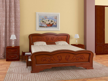 Кровать Карина-8 с ящиками из массива сосны 1600*2000 Орех в Балахте - balahta.mebel54.com | фото