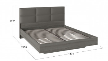 Кровать «Либерти» с мягким изголовьем и подъемным механизмом Хадсон/Ткань Грей/1400 в Балахте - balahta.mebel54.com | фото