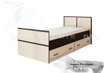 Кровать Сакура с настилом и ящиками 0,9 (Венге/Лоредо) в Балахте - balahta.mebel54.com | фото