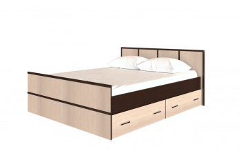 Кровать Сакура с настилом и ящиками 1,4 (Венге/Лоредо) в Балахте - balahta.mebel54.com | фото