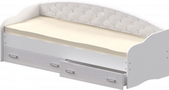 Кровать Софа-7 с мягкой спинкой (800х1900) Белый в Балахте - balahta.mebel54.com | фото