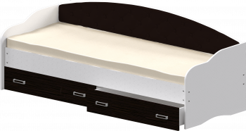 Кровать Софа-7 с мягкой спинкой (800х1900) Белый/Венге в Балахте - balahta.mebel54.com | фото