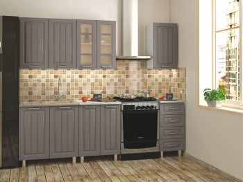 Кухонный гарнитур 1,8м Луксор высокие модули (Клен серый/корпус белый) в Балахте - balahta.mebel54.com | фото