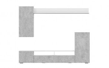 Мебель для гостиной МГС 4 (Белый/Цемент светлый) в Балахте - balahta.mebel54.com | фото