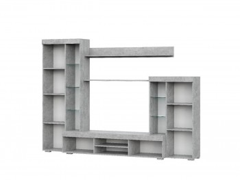 Мебель для гостиной МГС 5 Цемент светлый / Белый в Балахте - balahta.mebel54.com | фото