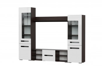 Мебель для гостиной МГС 6 (Исполнение 1/Венге/Белый глянец) в Балахте - balahta.mebel54.com | фото