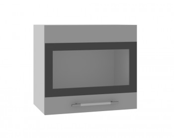 Ройс ВПГСФ 500 Шкаф верхний горизонтальный со стеклом с фотопечатью высокий (Графит софт/корпус Серый) в Балахте - balahta.mebel54.com | фото