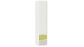 Шкаф для белья комбинированный «Сканди» Дуб Гарден/Белый/Зеленый в Балахте - balahta.mebel54.com | фото