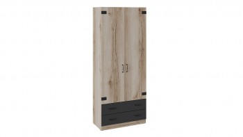 Шкаф для одежды комбинированный «Окланд» (Фон Черный/Дуб Делано) в Балахте - balahta.mebel54.com | фото