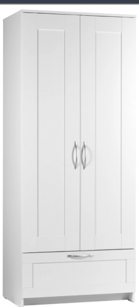 Шкаф двухдверный Сириус с 1 ящиком белый в Балахте - balahta.mebel54.com | фото