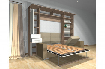 Шкаф-кровать с диваном Каролина в Балахте - balahta.mebel54.com | фото