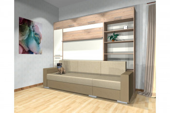 Шкаф-кровать с диваном Каролина в Балахте - balahta.mebel54.com | фото