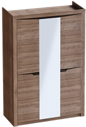 Шкаф трехдверный Соренто Дуб стирлинг/Кофе структурный матовый в Балахте - balahta.mebel54.com | фото