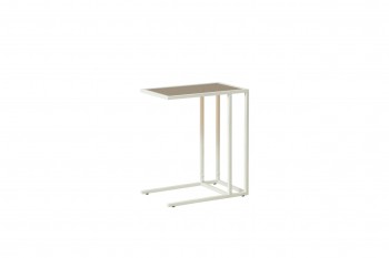 Стол приставной Скандик 42.24 (со стеклом) (металл: белый) в Балахте - balahta.mebel54.com | фото