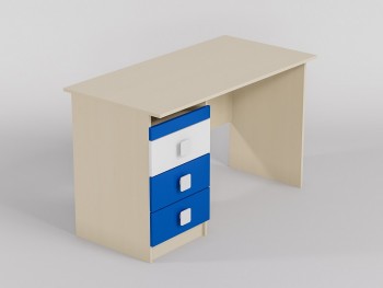 Стол (прямая столешница) Скай люкс (Синий/Белый/корпус Клен) в Балахте - balahta.mebel54.com | фото