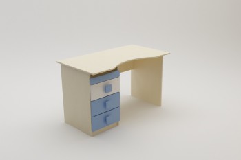 Стол (столешница с выемкой) Скай (Синий/Белый/корпус Клен) в Балахте - balahta.mebel54.com | фото