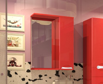 Зеркало-шкаф Камелия 65 (красный) в Балахте - balahta.mebel54.com | фото